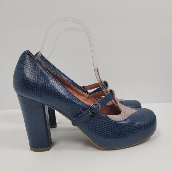 Jeffrey Campbell Ibiza Last Women's Blue Mary Jane Pumps US Size 8.5 - Picture 1 of 9